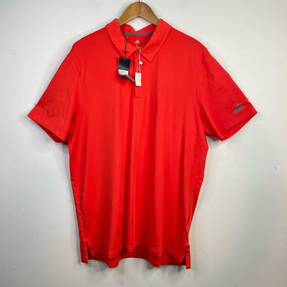 Adidas Ultimate 365 Golf Polo Shirt Red Orange UPF lightweight Mens XL new - Picture 1 of 12